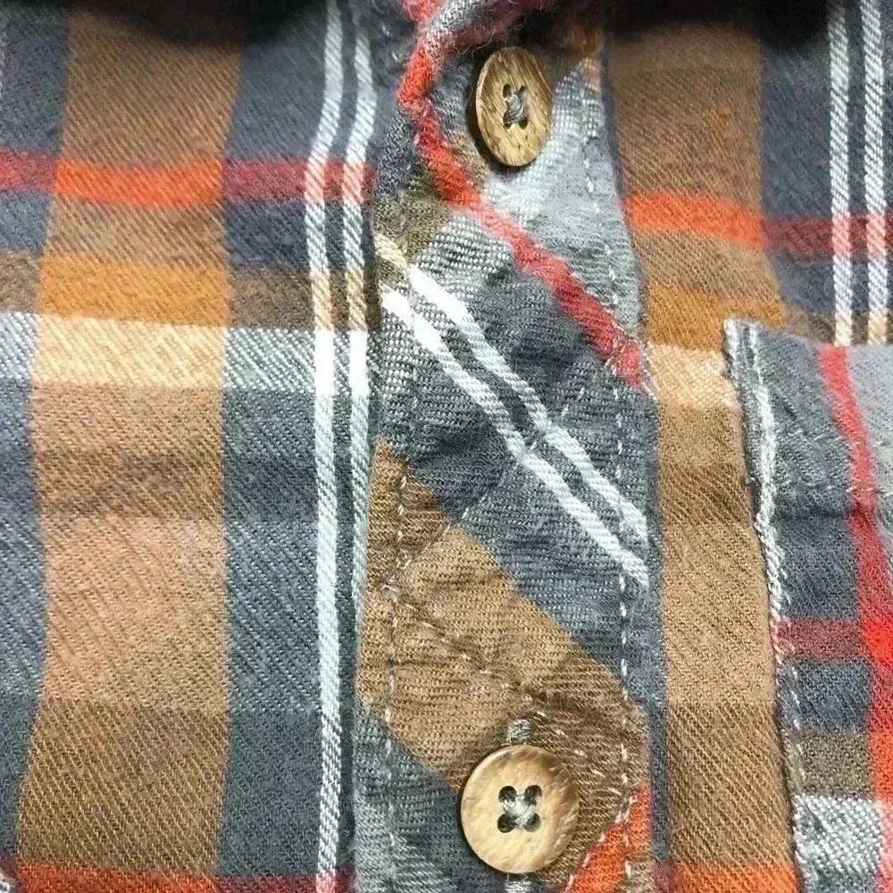 OshKosh Brown/Grey Plaid Button Up Shirt  Size 3T - Picture 6 of 16
